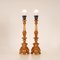 Grüne französische Vintage Seidenschirme & italienische Barock Tischlampen aus Vergoldetem Holz von Maison Charles für Maison Jansen, 2er Set 3