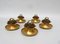 Water Lily Wall Lights in Gold Leaf and Metal by Banci Firenze, 1970s, Set of 5 4