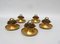 Water Lily Wall Lights in Gold Leaf and Metal by Banci Firenze, 1970s, Set of 5, Image 4