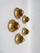 Water Lily Wall Lights in Gold Leaf and Metal by Banci Firenze, 1970s, Set of 5 2