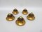 Water Lily Wall Lights in Gold Leaf and Metal by Banci Firenze, 1970s, Set of 5 3