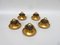 Water Lily Wall Lights in Gold Leaf and Metal by Banci Firenze, 1970s, Set of 5, Image 3