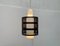 Lámpara colgante Mid-Century minimalista de vidrio y metal perforado, años 60, Imagen 14