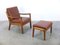 Danish Senator Lounge Chair with Ottoman by Ole Wanscher for Cado, 1960s, Set of 2 5