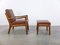 Danish Senator Lounge Chair with Ottoman by Ole Wanscher for Cado, 1960s, Set of 2 2