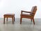 Danish Senator Lounge Chair with Ottoman by Ole Wanscher for Cado, 1960s, Set of 2 3