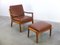 Danish Senator Lounge Chair with Ottoman by Ole Wanscher for Cado, 1960s, Set of 2 6