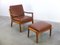 Danish Senator Lounge Chair with Ottoman by Ole Wanscher for Cado, 1960s, Set of 2, Image 6