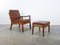 Danish Senator Lounge Chair with Ottoman by Ole Wanscher for Cado, 1960s, Set of 2 1