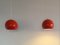 Red Metal Pendant Lamps, Denmark, 1960s, Set of 2 6