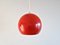 Red Metal Pendant Lamps, Denmark, 1960s, Set of 2 3