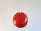 Lampade a sospensione in metallo rosso, Danimarca, anni '60, set di 2, Immagine 4