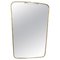 Brass Wall Mirror in the style of Gio Ponti, Italy, 1950s, Image 1