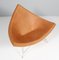 Coconut Chair in Tan Leather, White Shell & Chrome by George Nelson for Vitra, 1970s 2