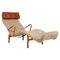 Pernilla 3 Lounge Chair in Leather & Sheepskin Swedish attributed to Bruno Mathsson, 1970s 1