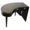 Art Deco Kidney-Shaped Desk in Black Lacquer and Metal, France, 1940s 1