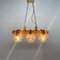 Wood & Glass Ceiling Lamp, Czechoslovakia, 1970s, Image 3