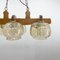 Wood & Glass Ceiling Lamp, Czechoslovakia, 1970s, Image 9