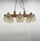 Wood & Glass Ceiling Lamp, Czechoslovakia, 1970s 2