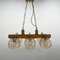 Wood & Glass Ceiling Lamp, Czechoslovakia, 1970s, Image 8