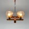 Wood, Chrome & Glass Chandelier attributed to Elektroinstala Decin, 1970s, Image 6