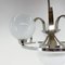 Lámpara de araña Art Déco de cromo y vidrio lechoso, años 30, Imagen 10