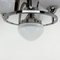 Lámpara de araña Art Déco de cromo y vidrio lechoso, años 30, Imagen 5