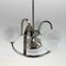 Art Deco Chrome & Milk Glass Chandelier, 1930s, Image 6