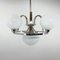 Art Deco Chrome & Milk Glass Chandelier, 1930s 7