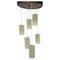 Mid-Century Cascade Wood & Crushed Plastic Pendant Light, 1970s, Image 1