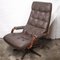 Vintage Scandinavian Patchwork Swivel Leather Armchair, 1960s 2