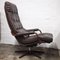 Vintage Scandinavian Patchwork Swivel Leather Armchair, 1960s, Image 10