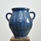 Vintage Hungarian Glazed 2-Handled Jug in Blue 1