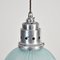 Holophane Pendant Light Blue Tint, 1930s, Image 5