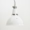 Lámpara colgante industrial de cúpula blanca, años 50, Imagen 1