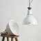 Lámpara colgante industrial de cúpula blanca, años 50, Imagen 4