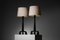 F647 Tripod Table Lamps in Wrought Iron, 1950, Set of 2 5