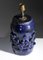 Blaue G446 Keramiklampe von Jean Austruy, 1950 4