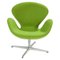 Swan Chair in Lime Green Fabric by Arne Jacobsen for Fritz Hansen, 2010s 1