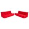 Togo Three-Seater Sofa in Redby Michel Ducaroy for Ligne Roset, 2010s, Set of 2, Image 1