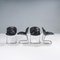 Sabrina Dining Chairs in Black Leather by Gastone Rinaldi for Rima, 1970s, Set of 4 2