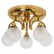 Brass and Milk Glass Flush Mount in the style of Limburg, 1970s, Image 1