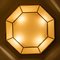 Large Octagonal Brass and White Glass Light from Limburg, Germany, 1970s 9