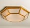 Large Octagonal Brass and White Glass Light from Limburg, Germany, 1970s 3