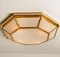 Large Octagonal Brass and White Glass Light from Limburg, Germany, 1970s, Image 3