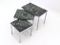 Tavolini a incastro in marmo delle Alpi verde, anni '70, Immagine 1