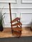 Mid-Century Italian Carved Walnut Spiral 4-Step Library Ladder, 1950s 5