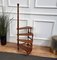 Mid-Century Italian Carved Walnut Spiral 4-Step Library Ladder, 1950s 3