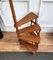 Mid-Century Italian Carved Walnut Spiral 4-Step Library Ladder, 1950s 4