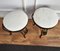 Mid-Century Italian Gold Brass and White Upholstery Tripod Stools, 1960s, Set of 2 4